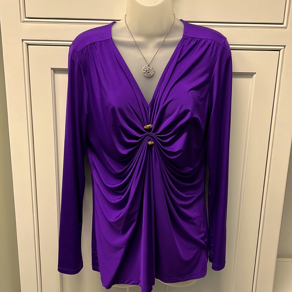 Cache Purple Silky Top - GORGEOUS!